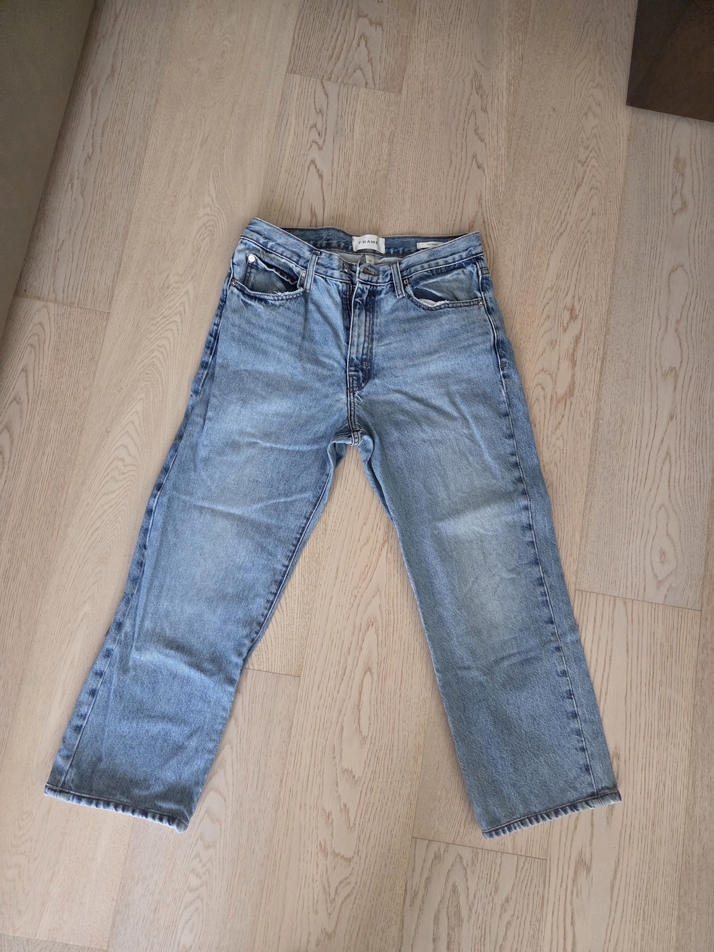 Frame Denim Light Blue Ankle Crop Jeans